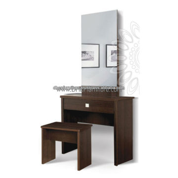 Wooden Dressing Table with Stool and Mirror